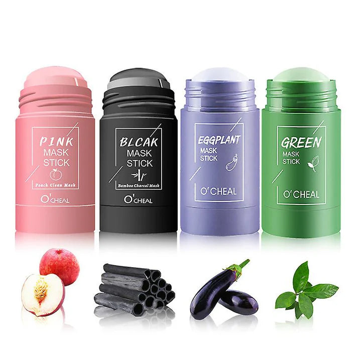 FaceMasks,4pcs Green Tea Mask Stick, Green Cleansing Tea Clay Mask Stick For Face Blackheads